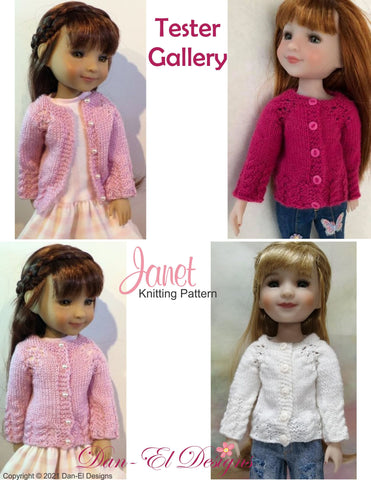 Dan-El Designs Ruby Red Fashion Friends Janet Cardigan Sweater 15" Doll Knitting Pattern Fits Ruby Red Fashion Friends Pixie Faire