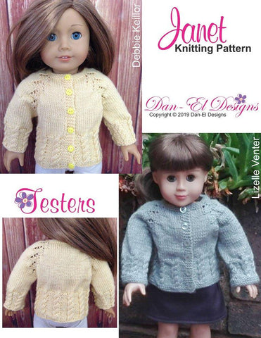 Dan-El Designs Knitting Janet 18" Doll Knitting Pattern Pixie Faire
