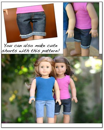 Liberty Jane 18 Inch Modern Jeans Bundle 18" Doll Clothes Pattern Pixie Faire