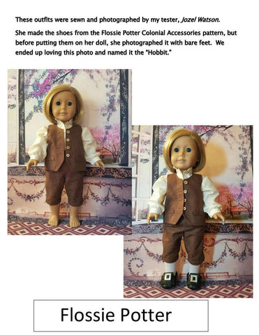 Flossie Potter 18 Inch Boy Doll Founding Fathers 18" Doll Clothes Pattern Pixie Faire