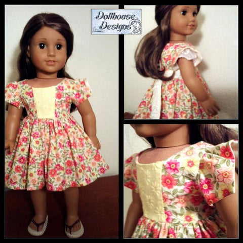 Dollhouse Designs 18 Inch Historical Juliette Party Dress 18" Doll Clothes Pattern Pixie Faire