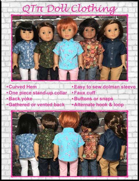 QTπ Doll Clothing 18 Inch Modern Just Relax Shirt 18" Doll Clothes Pattern Pixie Faire