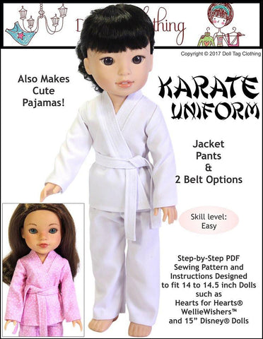 Doll Tag Clothing WellieWishers Karate Uniform for 14 to 14.5 Inch Dolls Pixie Faire