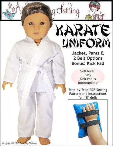 Doll Tag Clothing 18 Inch Modern Karate Uniform 18" Doll Clothes Pixie Faire