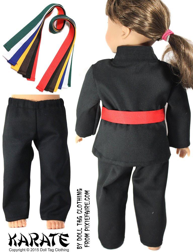 Doll Tag Clothing 18 Inch Modern Karate Uniform 18" Doll Clothes Pixie Faire