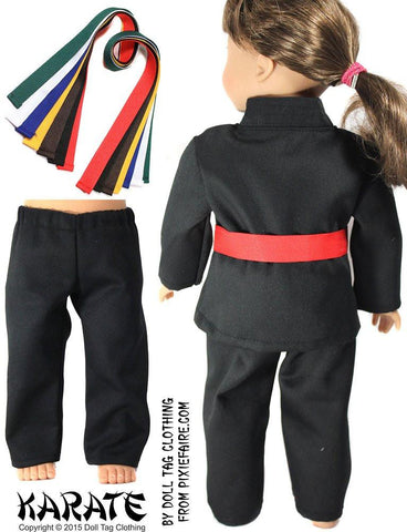 Doll Tag Clothing 18 Inch Modern Karate Uniform 18" Doll Clothes Pixie Faire