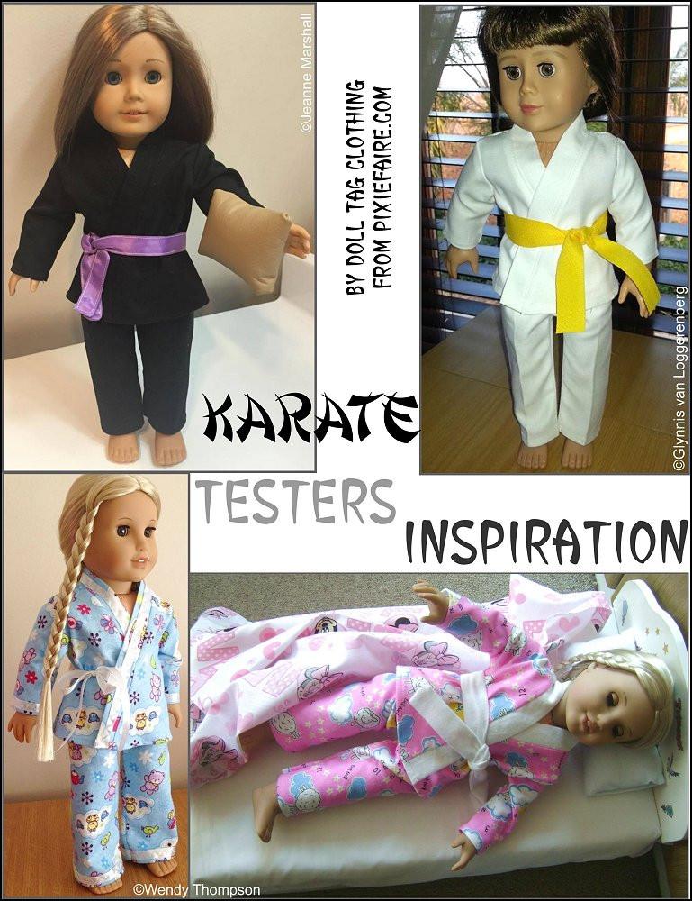 Doll Tag Clothing 18 Inch Modern Karate Uniform 18" Doll Clothes Pixie Faire