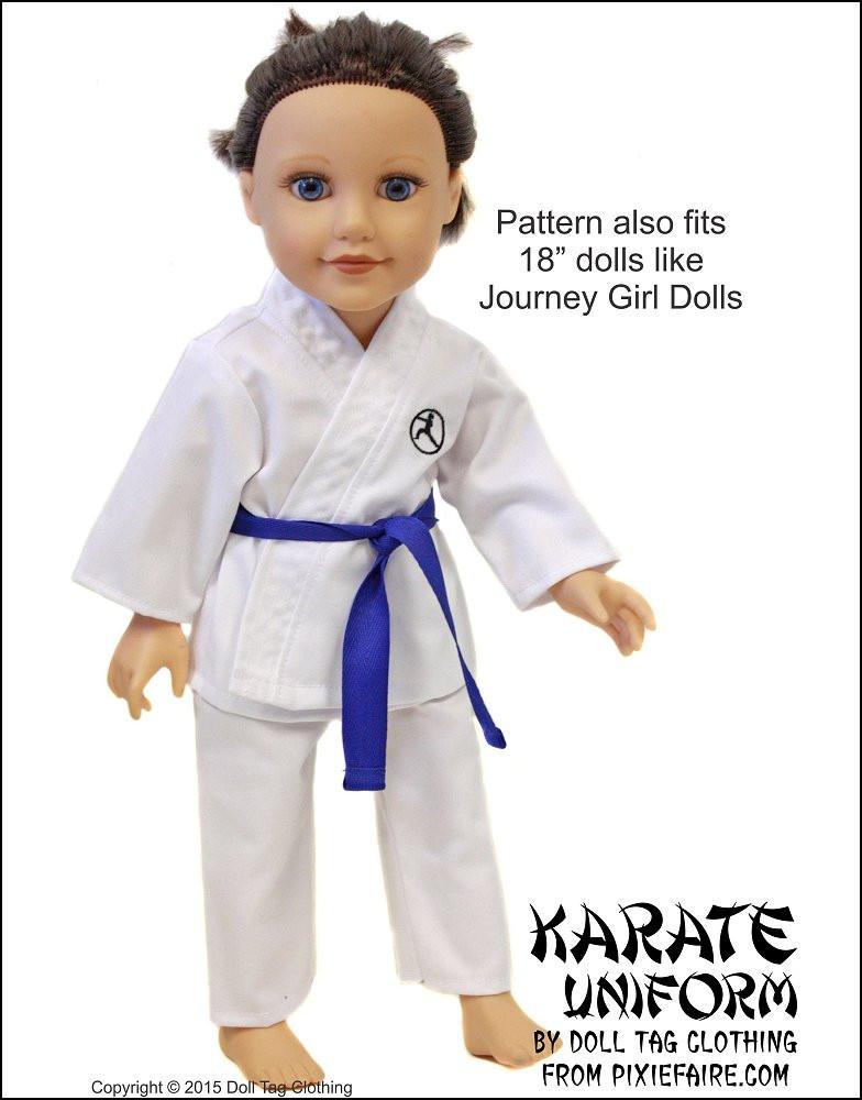 Doll Tag Clothing 18 Inch Modern Karate Uniform 18" Doll Clothes Pixie Faire