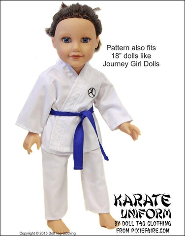 Doll Tag Clothing 18 Inch Modern Karate Uniform 18" Doll Clothes Pixie Faire