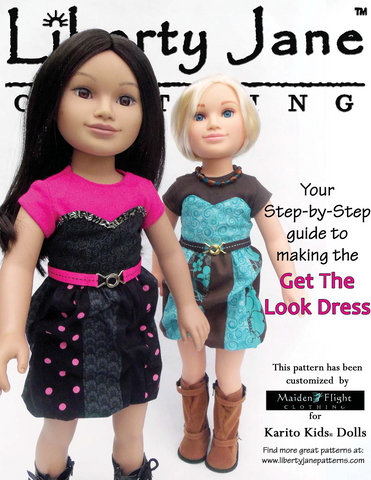 Liberty Jane Karito Kids Get the Look Dress Pattern for Karito Kids Dolls Pixie Faire