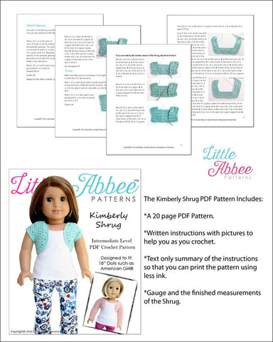 Little Abbee Crochet Kimberly Shrug Crochet Pattern Pixie Faire