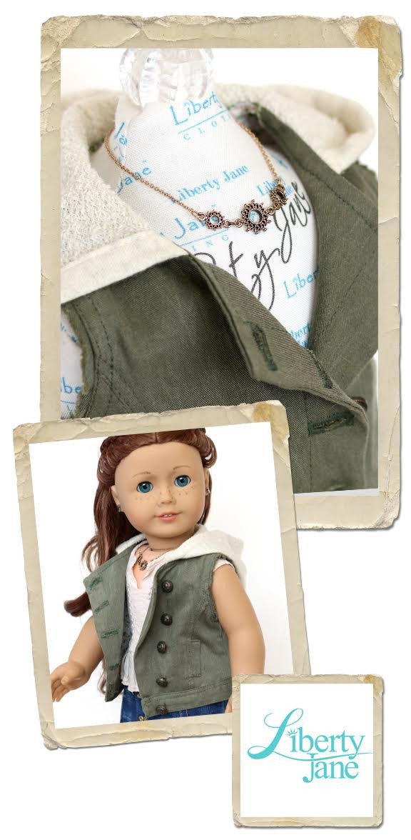Liberty Jane 18 Inch Modern Kings Canyon Hooded Moto Vest 18" Doll Clothes Pattern Pixie Faire