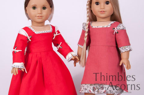 Thimbles and Acorns 18 Inch Historical Renaissance Faire Side Laced Kirtle Ensemble 18" Doll Clothes Pixie Faire