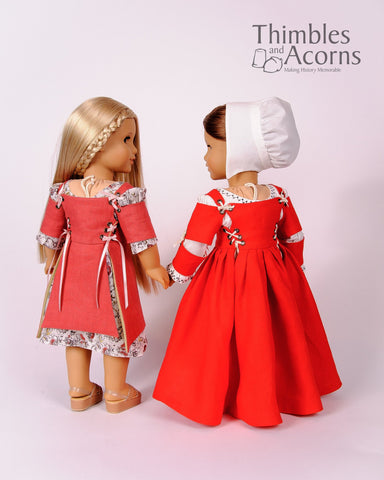 Thimbles and Acorns 18 Inch Historical Renaissance Faire Side Laced Kirtle Ensemble 18" Doll Clothes Pixie Faire