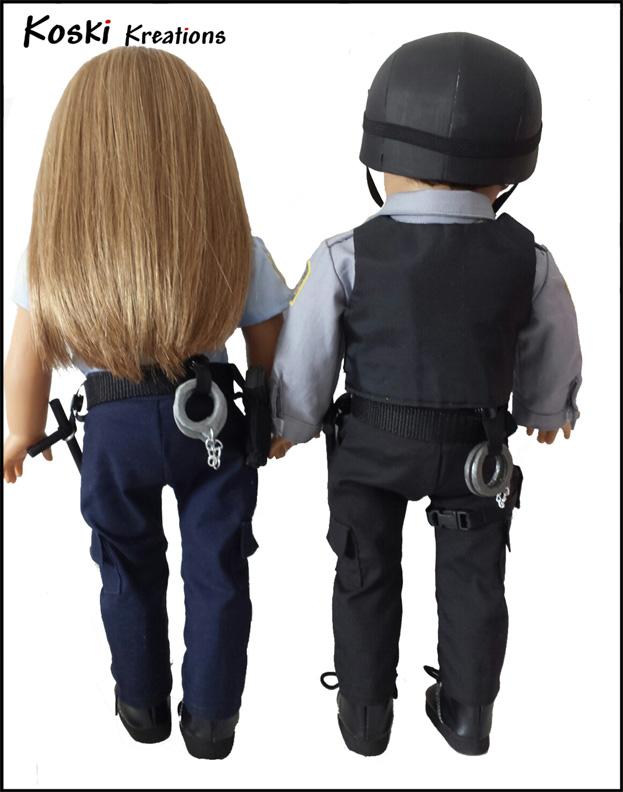 Koski Kreations 18 Inch Modern Law Enforcement Uniform 18" Doll Clothes Pattern Pixie Faire