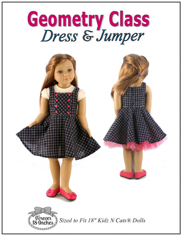 Forever 18 Inches Kidz n Cats Geometry Class Dress & Jumper Pattern for Kidz N Cats Dolls Pixie Faire