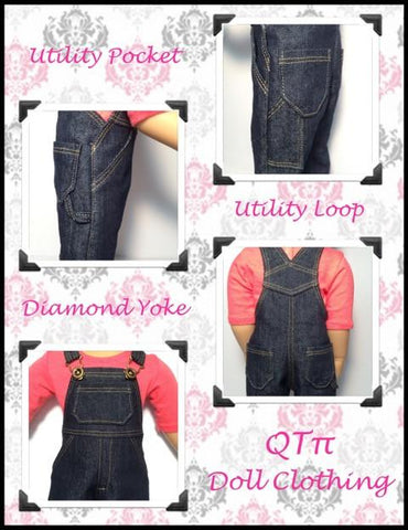 QTπ Doll Clothing Kidz n Cats Oh My Gosh! Overalls for Kidz N Cats Dolls Pixie Faire