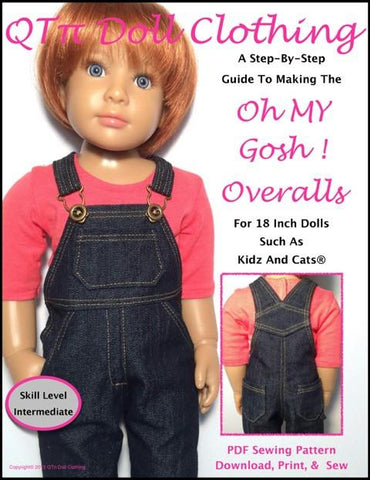 QTπ Doll Clothing Kidz n Cats Oh My Gosh! Overalls for Kidz N Cats Dolls Pixie Faire