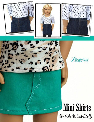 Liberty Jane Kidz n Cats Mini Skirt Pattern for Kidz N Cats Dolls Pixie Faire