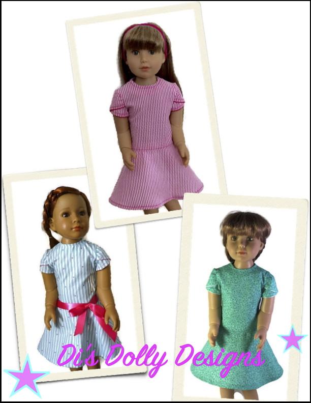 Di's Dolly Designs Kidz n Cats Spring Fling Dress Pattern for Kidz N Cats Dolls Pixie Faire