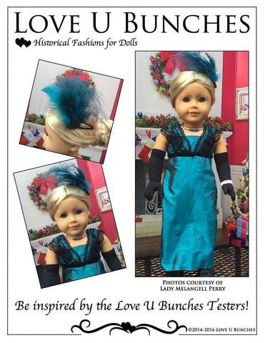 Love U Bunches 18 Inch Historical Lady Lilly's Winter Evening Dress 18" Doll Clothes Pixie Faire
