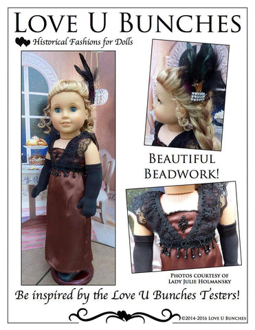 Love U Bunches 18 Inch Historical Lady Lilly's Winter Evening Dress 18" Doll Clothes Pixie Faire