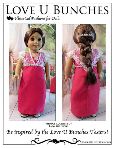 Love U Bunches 18 Inch Historical Lady Lilly's Winter Evening Dress 18" Doll Clothes Pixie Faire