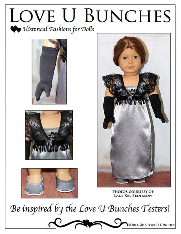 Love U Bunches 18 Inch Historical Lady Lilly's Winter Evening Dress 18" Doll Clothes Pixie Faire
