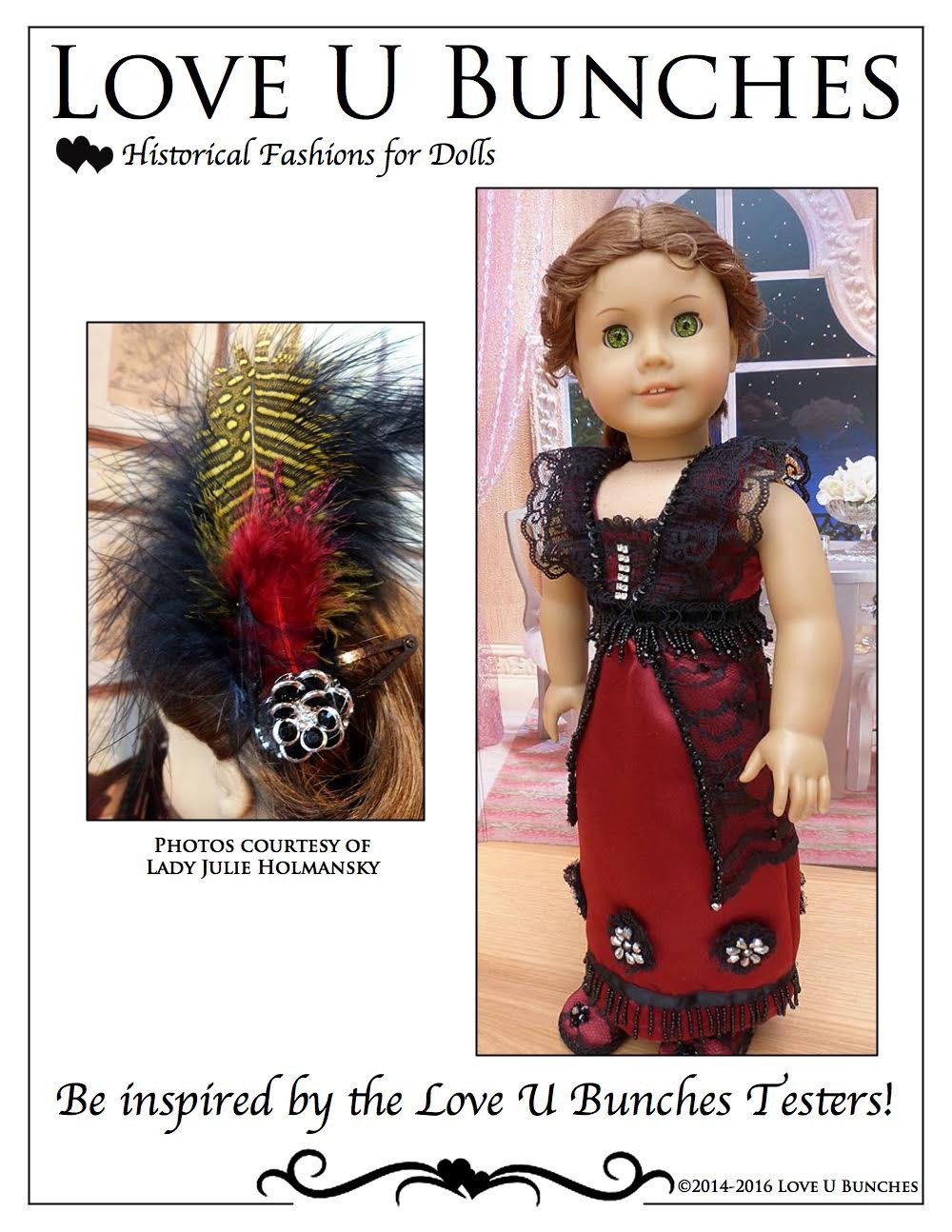 Love U Bunches 18 Inch Historical Lady Lilly's Winter Evening Dress 18" Doll Clothes Pixie Faire