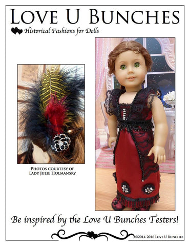 Love U Bunches 18 Inch Historical Lady Lilly's Winter Evening Dress 18" Doll Clothes Pixie Faire