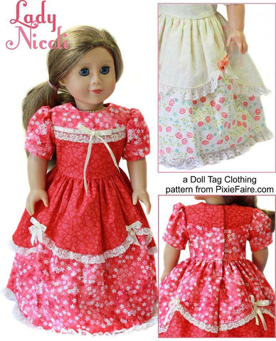 Doll Tag Clothing 18 Inch Modern Lady Nicoli 18" Doll Clothes Pattern Pixie Faire