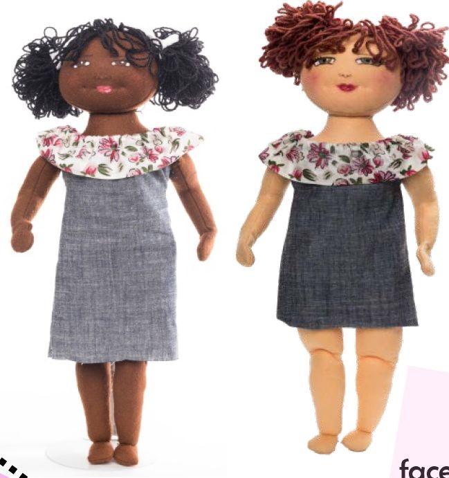 The Doll Loft Cloth doll D.I.Y. EveryGirl Simple Sewing 18" Cloth Doll Pattern Pixie Faire