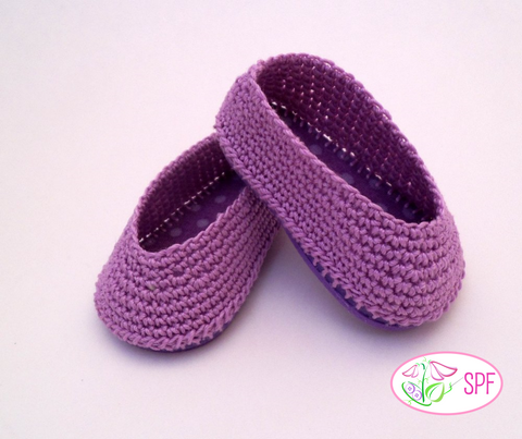 Sweet Pea Fashions Crochet Paloma Crocheted Ballet Flats 18" Doll Crochet Pattern Pixie Faire