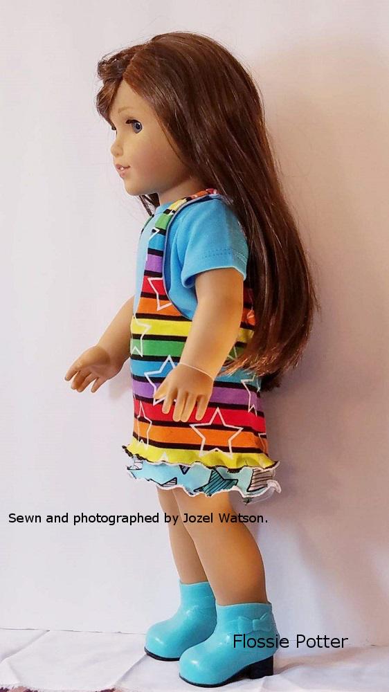 Flossie Potter 18 Inch Historical Layered Lettuce Jumper 18" Doll Clothes Pattern Pixie Faire