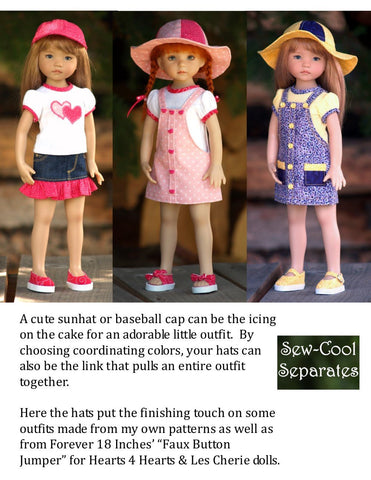 Sew Cool Separates Little Darling Happy Hats Pattern for Little Darling Dolls Pixie Faire