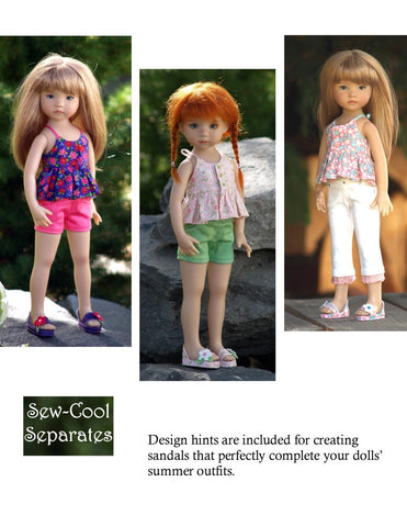 Sew Cool Separates Little Darling Sweet Sandals Pattern for Little Darling Dolls Pixie Faire