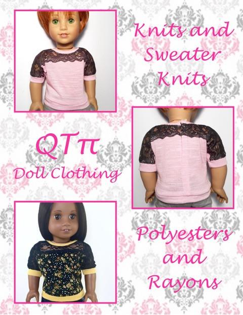 QTπ Doll Clothing 18 Inch Modern Lace Dolman Top 18" Doll Clothes Pixie Faire