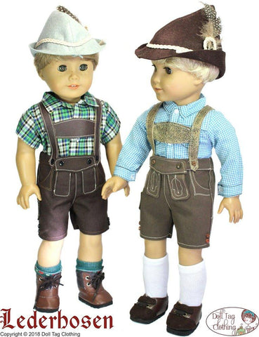 Doll Tag Clothing 18 Inch Historical Lederhosen 18" Doll Clothes Pattern Pixie Faire