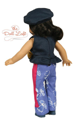 The Doll Loft 18 Inch Modern Left Bank Cafe Top and Pants 18" Doll Clothes Pattern Pixie Faire