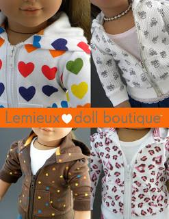 Lemieux Doll Boutique 18 Inch Modern Hoodie 18" Doll Clothes Pixie Faire