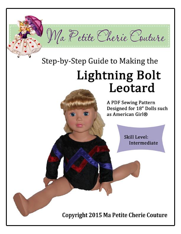 Mon Petite Cherie Couture 18 Inch Modern Lightning Bolt Leotard 18" Doll Clothes Pixie Faire