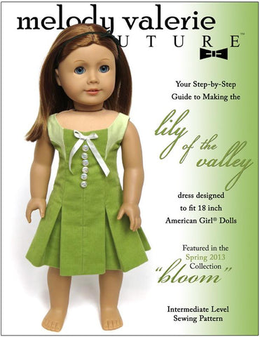 Melody Valerie Couture 18 Inch Modern Lily of the Valley Dress 18" Dolls Pixie Faire