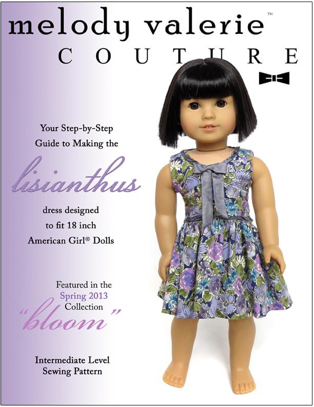 Lisianthus Dress 18 inch Doll Clothes Pattern PDF Download