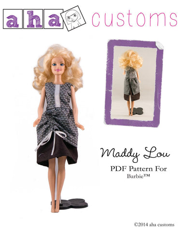 Aha Customs Barbie Maddy Lou Dress Pattern for 11 1/2" Fashion Dolls Pixie Faire