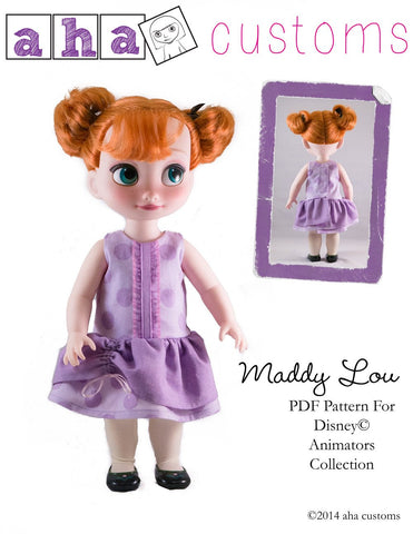 Aha Customs Disney Animator Maddy Lou Dress Pattern for Disney Animators' Dolls Pixie Faire