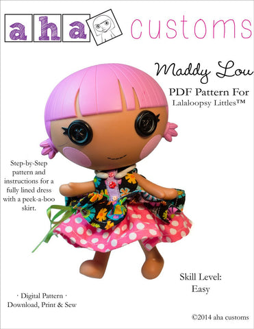 Aha Customs Lalaloopsy Maddy Lou Dress Pattern for Lalaloopsy Littles Dolls Pixie Faire