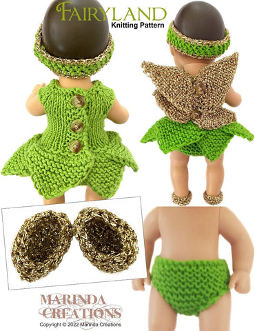Marinda Creations 8" Baby Dolls Fairyland 8" Baby Doll Clothes Knitting Pattern Pixie Faire