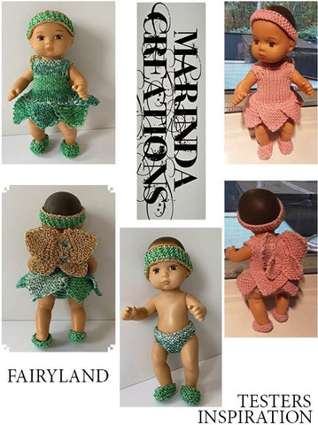 Marinda Creations 8" Baby Dolls Fairyland 8" Baby Doll Clothes Knitting Pattern Pixie Faire