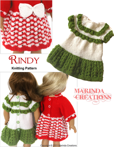 Marinda Creations Knitting Rindy 18" Doll Knitting Pattern Pixie Faire