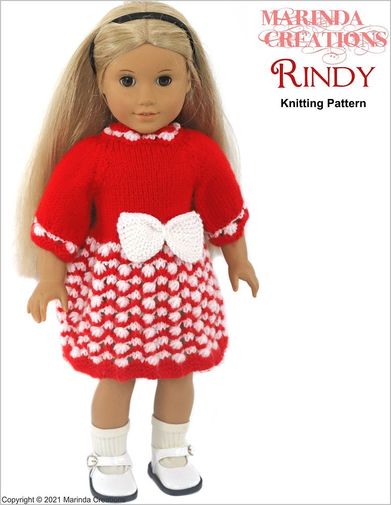 Marinda Creations Knitting Rindy 18" Doll Knitting Pattern Pixie Faire